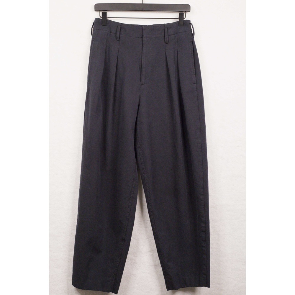 MADEWELL Pleated Carrot Pants Cotton Wool Twill Tapered Trousers Black Coal Sz 2 - Picture 3 of 11